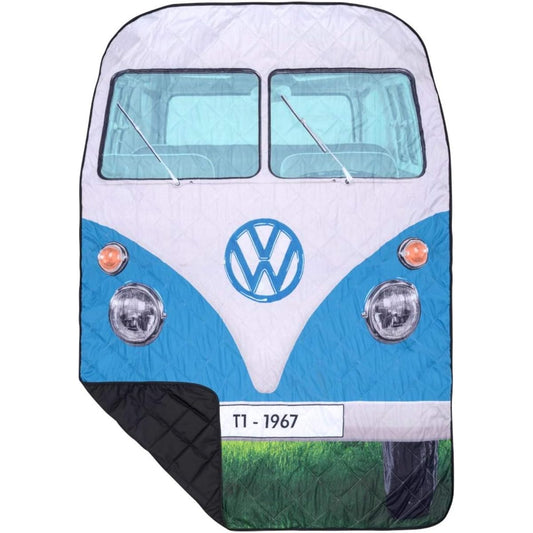 [Volkswagen] Leisure Seat Thick Quilted Large Waterproof Blanket 200cm x 150cm for 4 People (Official Licensed Product) Blue [Parallel Import]