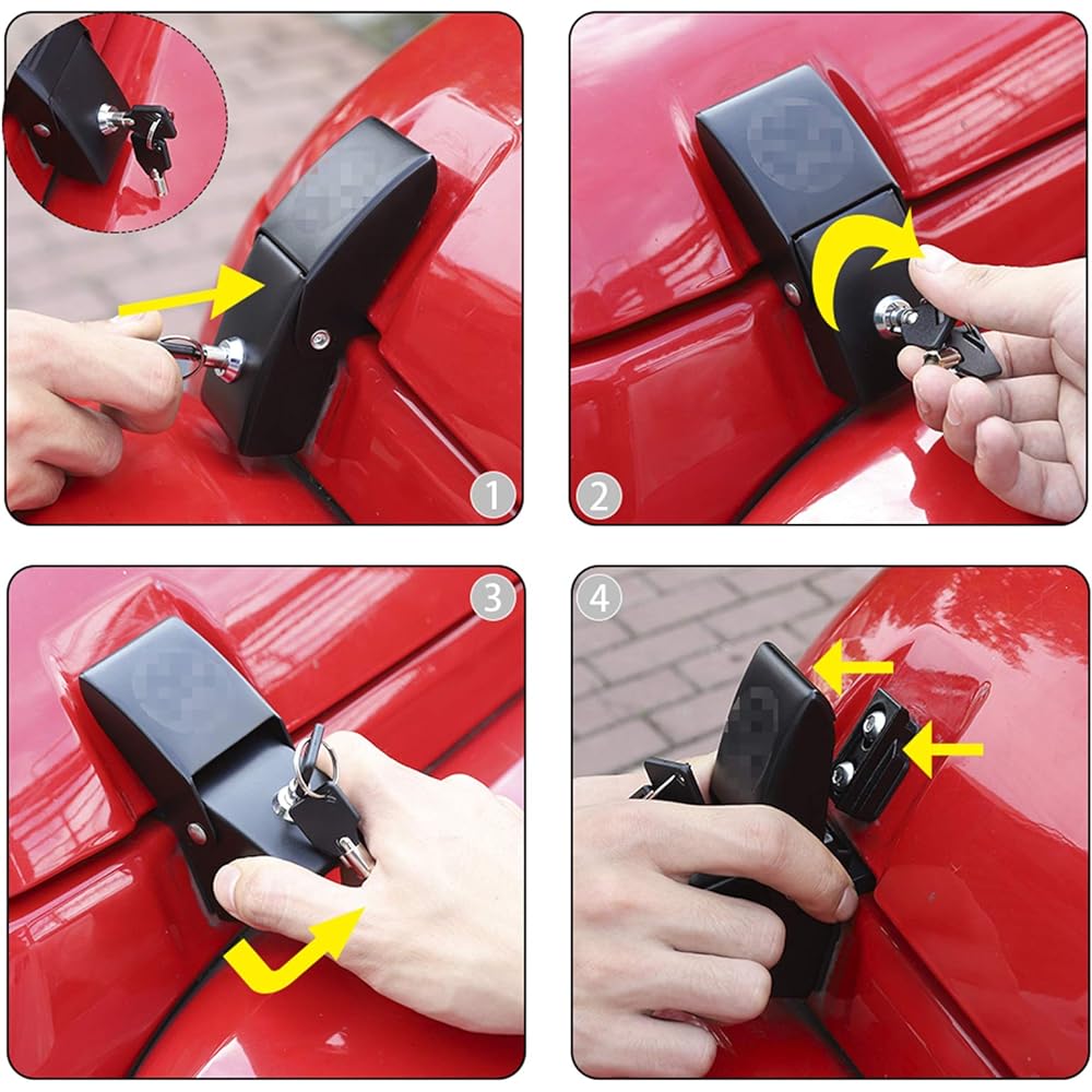 JECAR Food Latch Rock Food Catch Kit Aluminum Food Lock 2007-2018 JEEP WRANGLER MA JK JK JKU 2018-2022 JL JLU & 2020-2022 Gradiator JT Skull Style