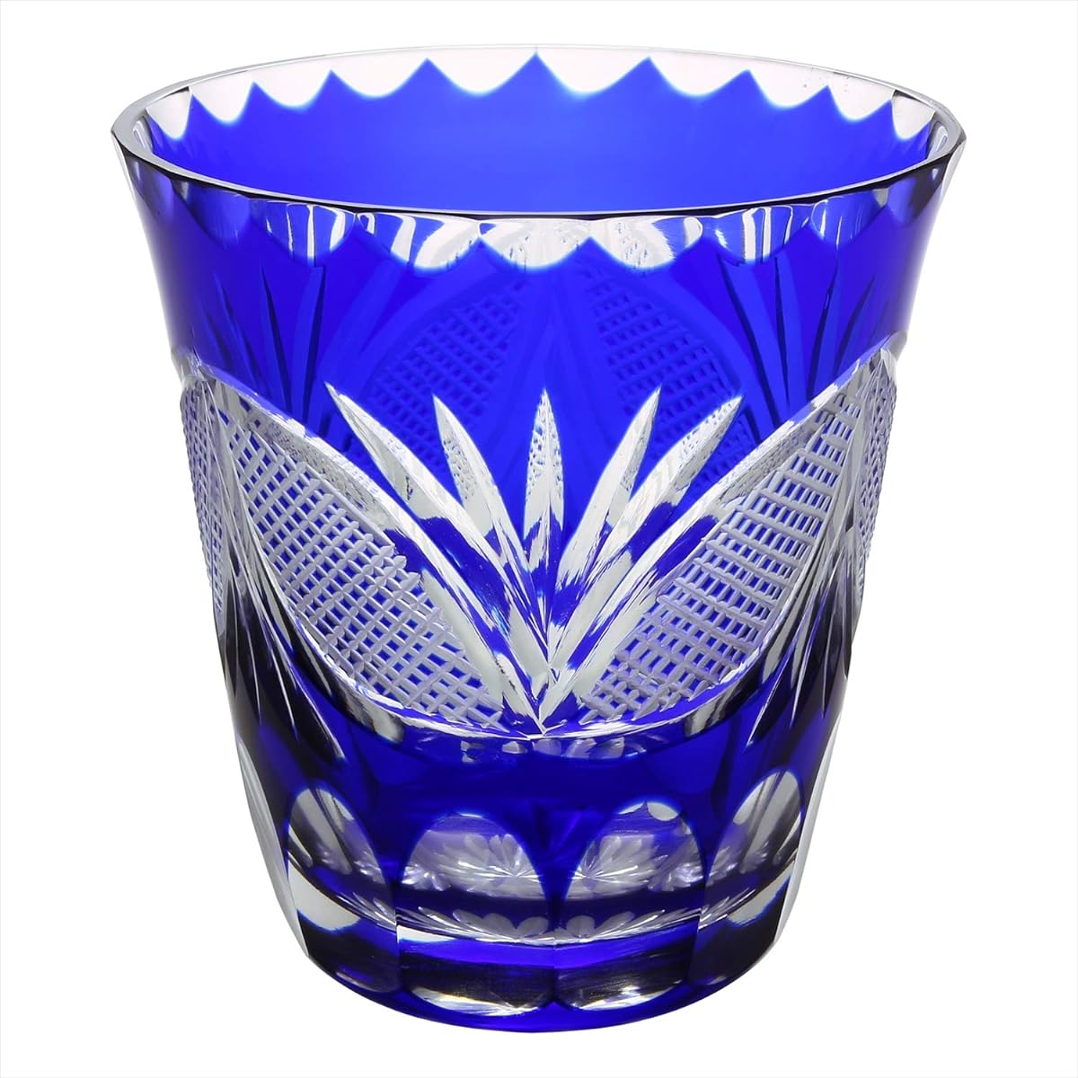 Edo Kiriko glass shochu glass tumbler (presentation box included) Boat-shaped cloisonné (indigo) Capacity approx. 290ml Made in Japan TO-10