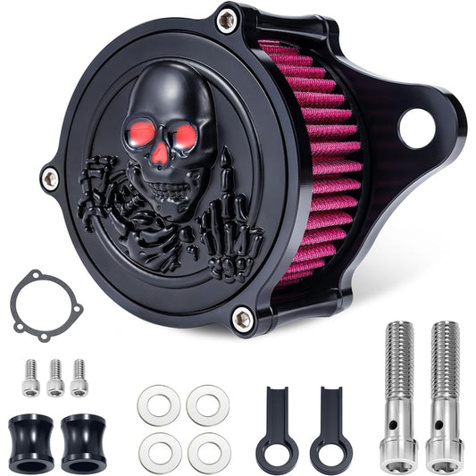 Bravema Motorcycle Air Filter Intake Kit Air Cleaner System Kit CNC Fit for Harley Sportster Iron 883 Dark Custom XL883 1998-2017
