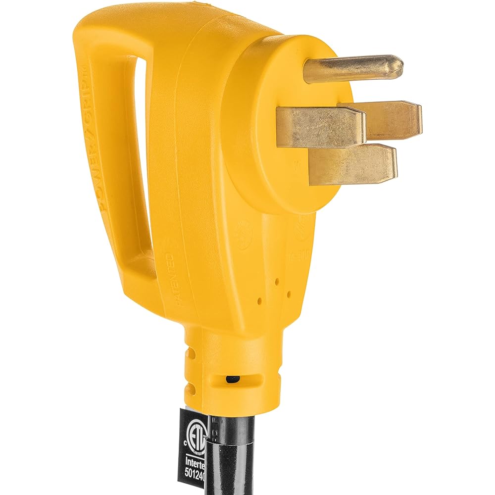 Camco 55175 RV PowerGrip Dogbone Electrical Adapter with Handle