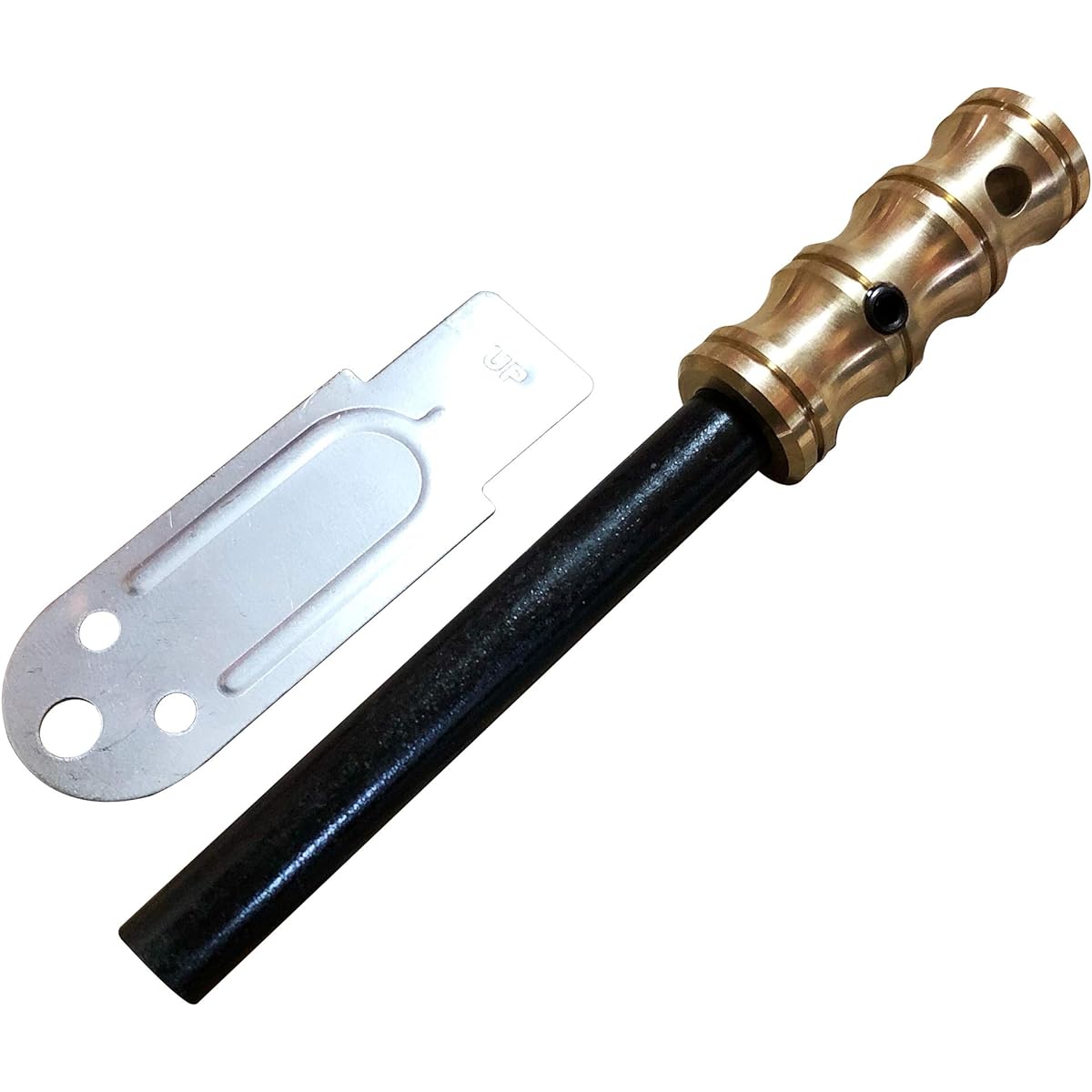 [Nara Dougu Manufacturing] Nora Stick Bamboo (Small) Machined Brass Handle 10mm Fire Steel (Fire Starter/Metal Match) Gold