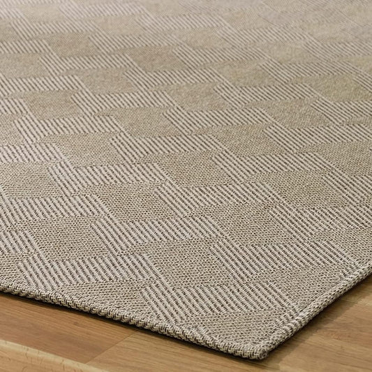 Iris Ohyama ORG-J1824 Roughly Braided Jacquard Weave Modern Taste, 72.8 x 94.5 inches (185 x 240 cm), Brown, High Quality Finish with a 3D Feeling Different from Prints, Can Be Hand Washed, Clean