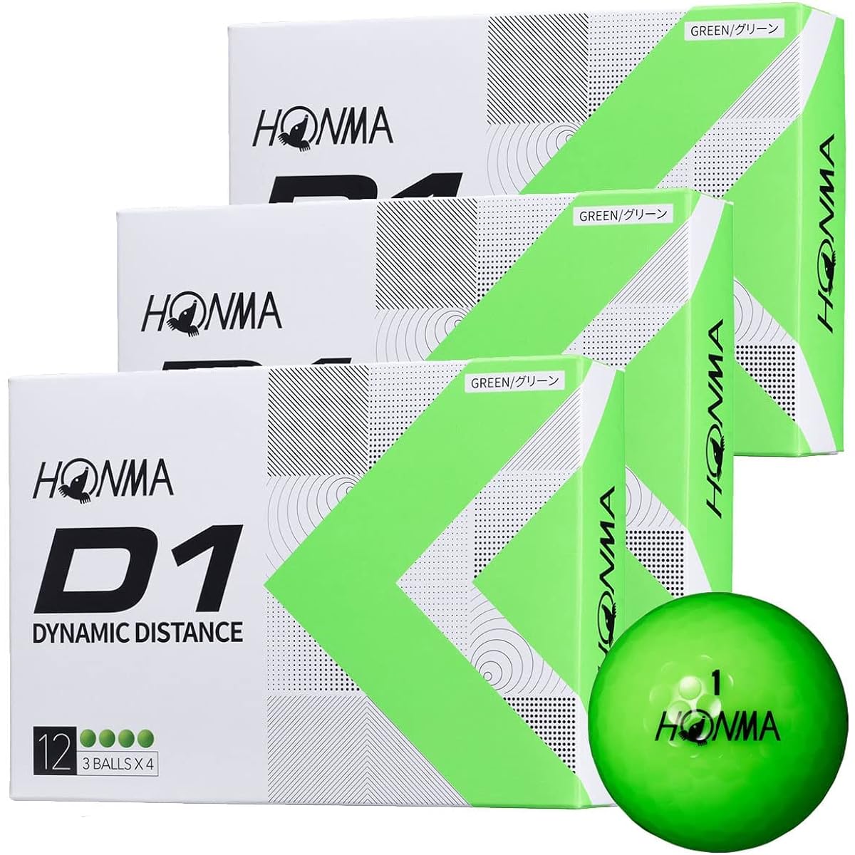【free shipping! 3 Dozen Set] Honma Golf Balls D1 D-1 BT2201 Bulk Purchase 2 Pieces Soft Ionomer Flying Distance Golf Balls 3 Dozen 36 Balls Cost Performance Honma Golf Honma HONM/BT2201/Green