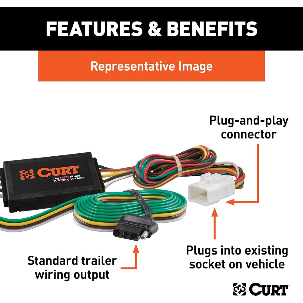 CURT 55560 Vehicle side custom 4 Pintreller Wiring Harness Chevrolet Equinox Pontiac Select Rent