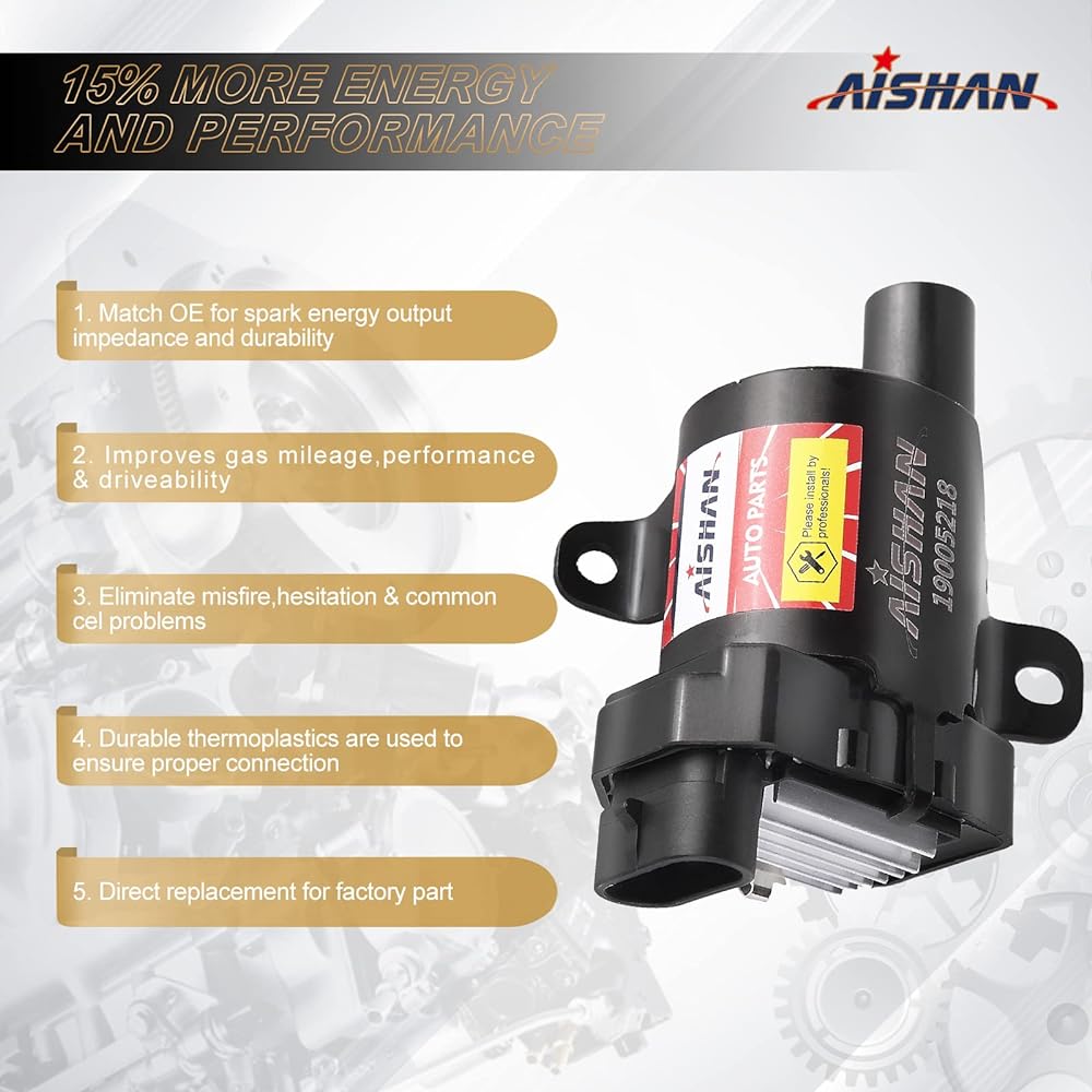 AISHAN Ignition Coil Pack 8 Pieces Set Chevrolet Avaranto Sylvalard 1500 Subaru Taho GMC Sierra 1500 Ucon Cadillac Escaled 5.3L 4.8L | Replacement # UF262 D585 19005218