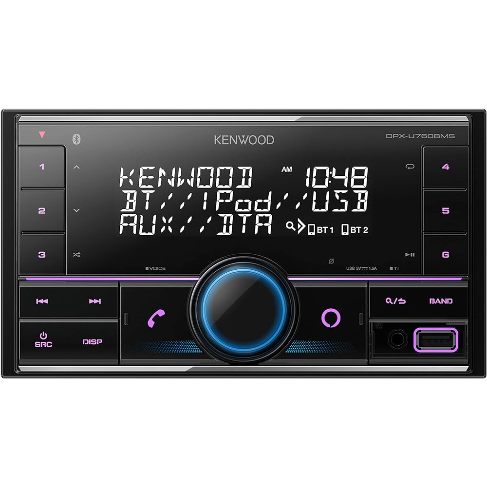 Kenwood 2DIN Receiver DPX-U760BMS MP3 WMA AAC WAV FLAC Compatible USB iPod Bluetooth KENWOOD