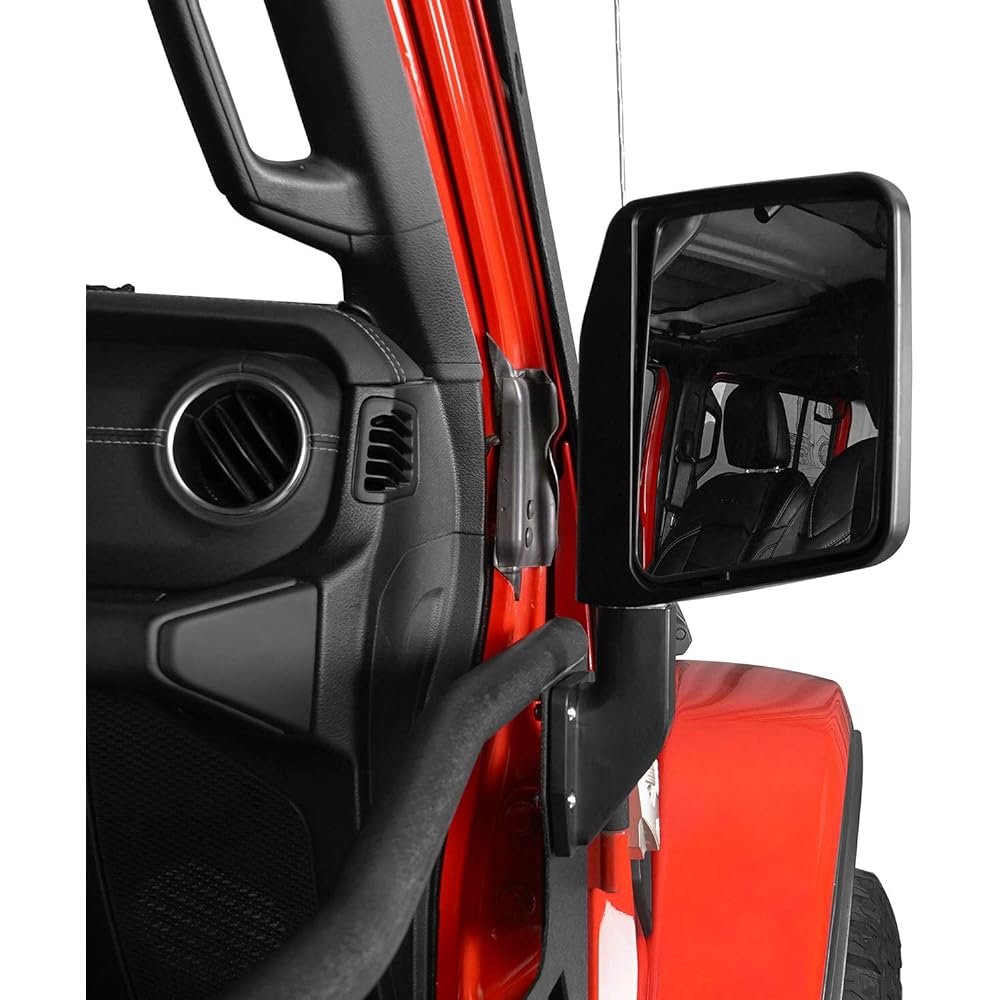 HOKE Roadside View Mirror Hook Road Half Door Geep Langler TJ JK JL Gradiator JT 97-24 1 Pair Technique Black