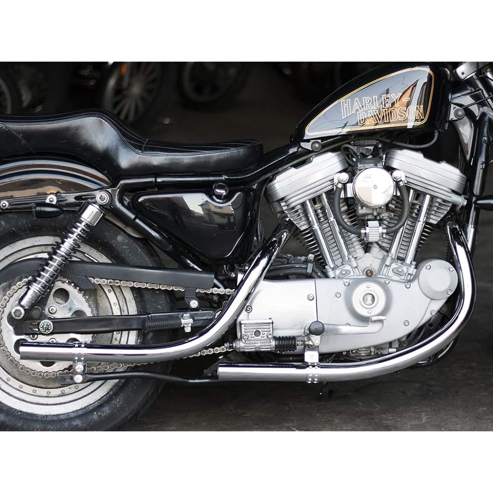MOTOR ROCK Sportster XL'95-'03 Old Style Hand Bent Muffler Chrome MR-EX157C