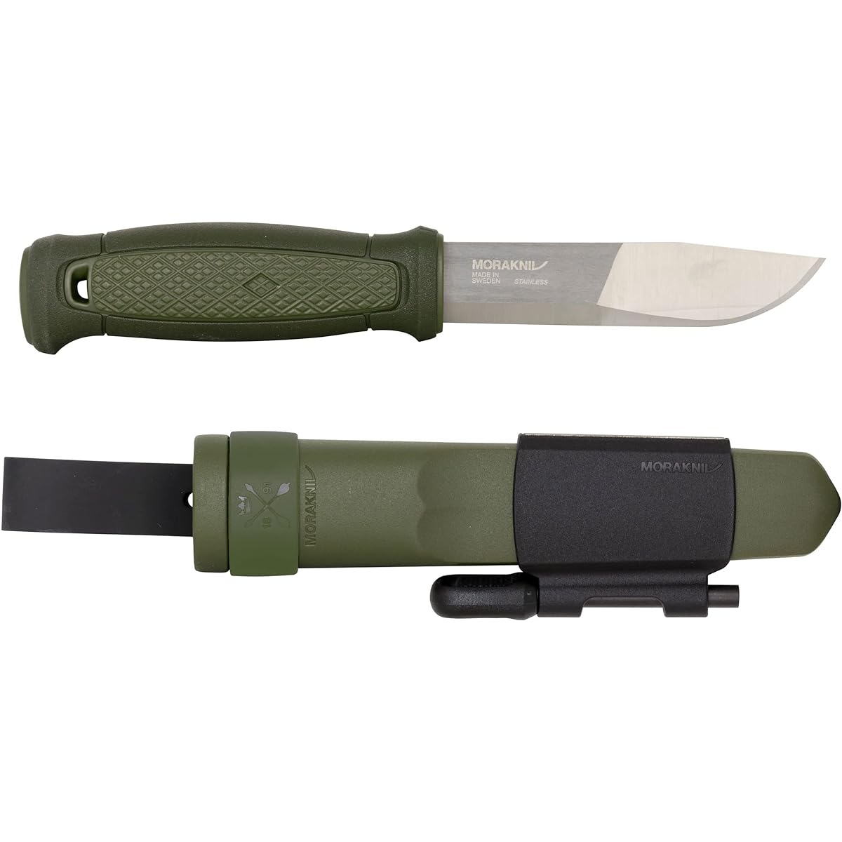 Morakniv Kansbor Survival Kit Stainless Steel Hunting Meat Cutting Camping Knife Ignitable MG (Military Green)