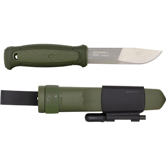 Morakniv Kansbor Survival Kit Stainless Steel Hunting Meat Cutting Camping Knife Ignitable MG (Military Green)