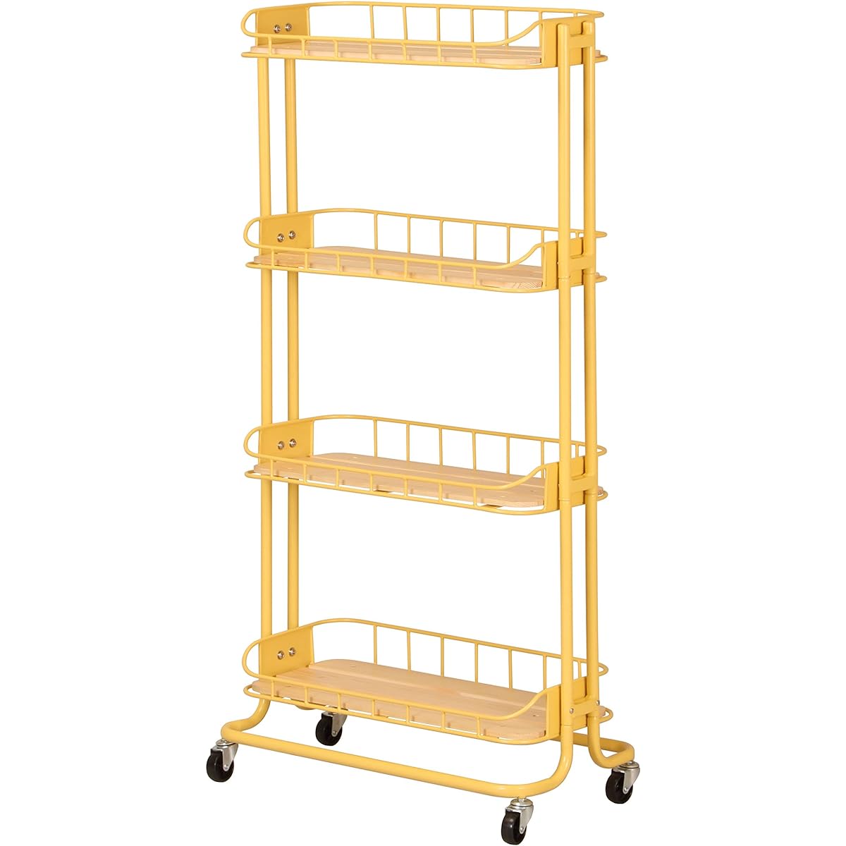 Hiroki Open Shelf Rack Yellow Width 65x Depth 35x Height 130cm Steel BCR-640(YE)