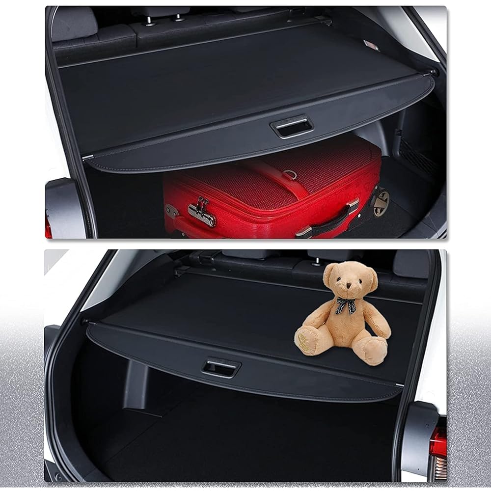 BUYFULL Toyota Corolla Cross Tonneau Cover Luggage Storage Roll Shade Privacy Anti-Theft Premium Interior Space Waterproof Handle Corolla Cross September 2021 ~ (Carbon Look Leather)