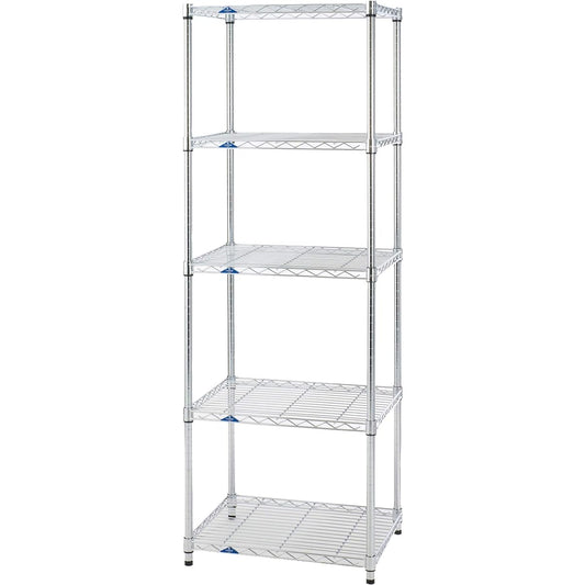 Doshisha Luminous Slim Rack Steel Rack Storage Shelf, Width 60, 5 Tiers, Rust Resistant, Includes Casters, Sturdy, Load Capacity 135kg (per shelf board), Abundant Custom Parts, Pole Diameter 25mm, Width 61 x Depth 46 x Height 179.5cm, Kitchen MH6018-5A