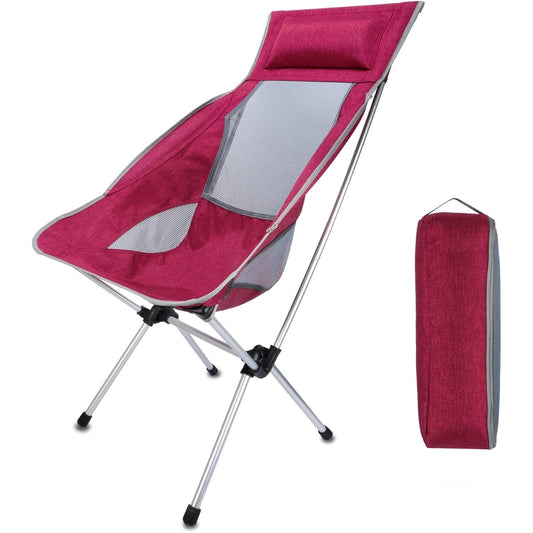 Camping Chair Outdoor Chair Load Capacity 150kg High Back Chair Red Lightweight Folding Chair Folding Chair Compact Camping Equipment Fishing Cherry Blossom Viewing BBQ Load Capacity
