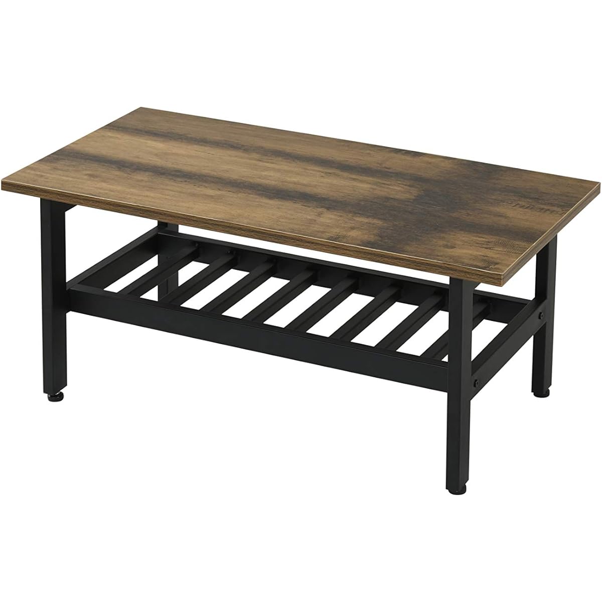 JK Plan Center Table Industrial Width 80 Depth 40 Height 36 Living Table with Shelf KKS-0018-BKBR