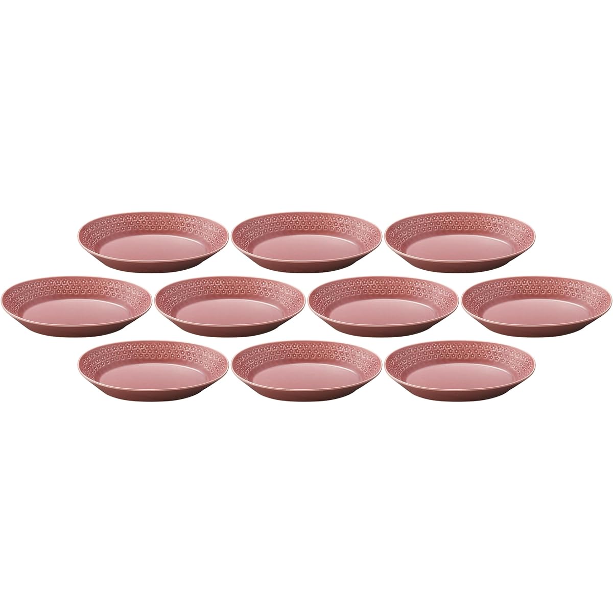 Set of 10 Flower stamps (pink) Oval pot [26.5×17×4.7cm] | Large pot