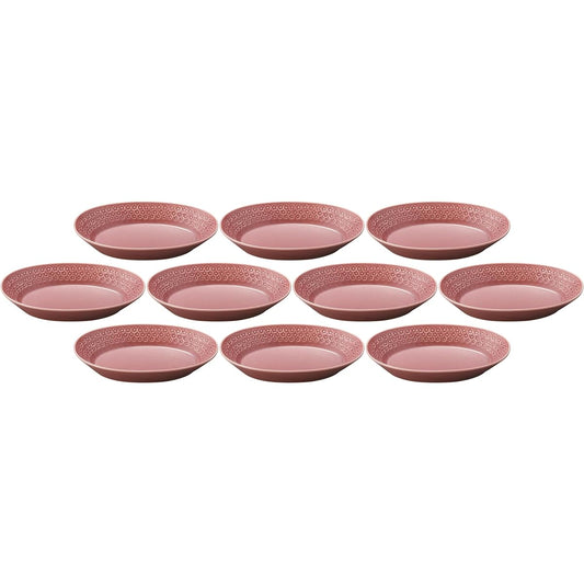 Set of 10 Flower stamps (pink) Oval pot [26.5×17×4.7cm] | Large pot
