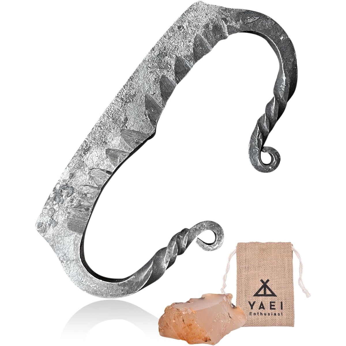 [Recommended by camping professionals] YAEI Enthusiast Flint, Flint, Flint, Sickle, Flint, Flint Set, Firestarter, Firestarter, Handmade, Camping, Bushcraft