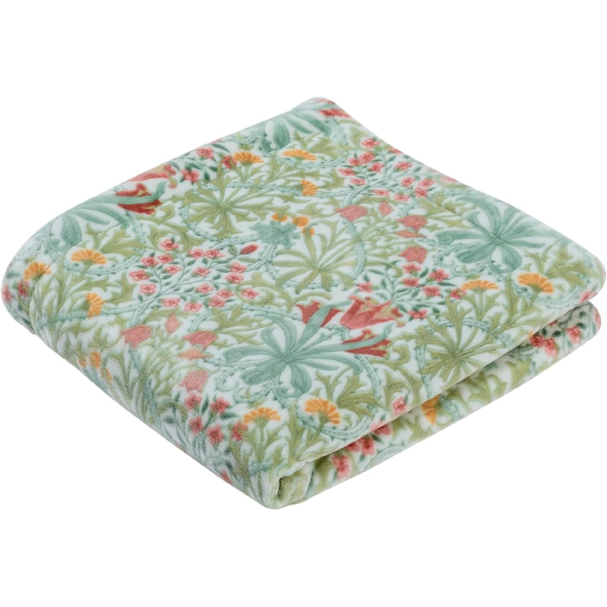 nishikawa [Nishikawa] Morris Gallery Warm Half Blanket Throw 140X100cm Washable Woodland Weeds 2 pieces Winter Reversible Green FQ73605017