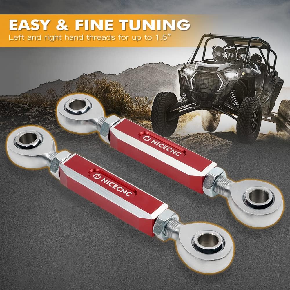NICECNC Front Swar link kit 2 pieces set Polaris RZR XP4 1000 RZR 1000 XP RANGER XP 1000 RZR XP Turbo RZR XP4 TURBO RZR 1000 900 General 1000 RZR RS1 Compatible Red