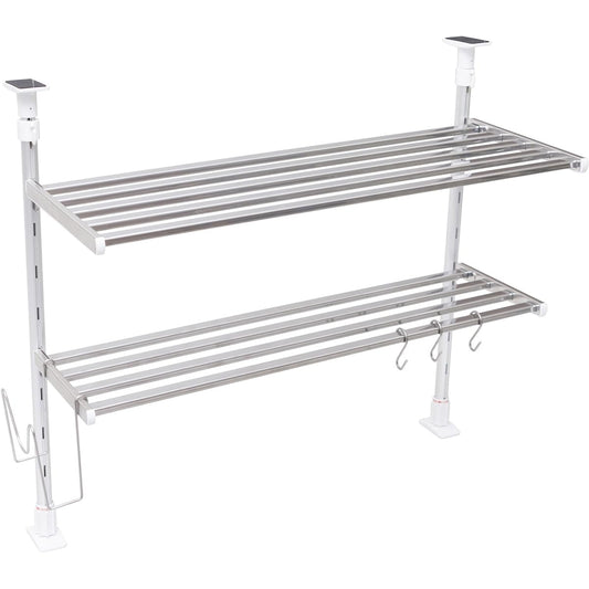 Takubo Kogyo 2-tier Tension Shelf Width 60cm Cutting Board Holder/Dishcloth Holder Set TP2-60MF