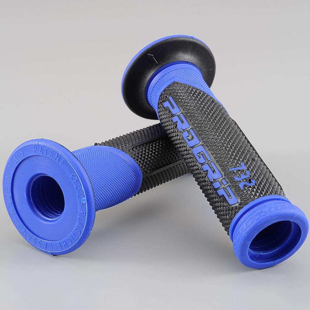 Daytona PROGRIP Motorcycle Handle Grip #732 Earthquake Resistant GEL 125mm End Penetration Black/Blue 98096