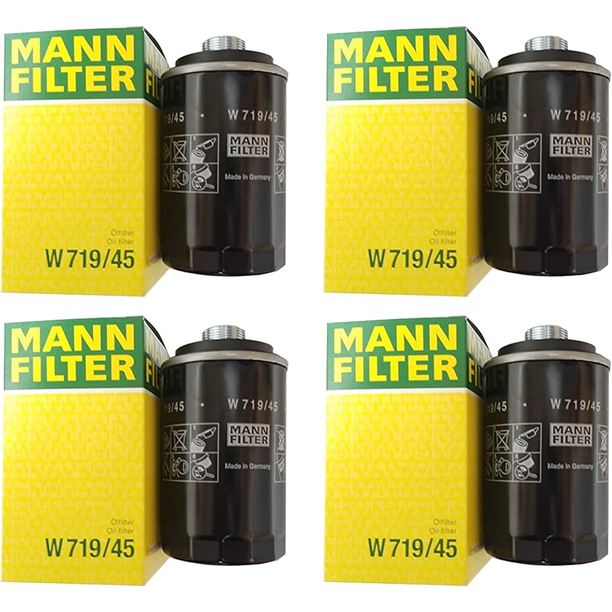 MANN engine oil filter 4 pieces AUDI VW Jetta Passat Tiguan 2.0L Turbo