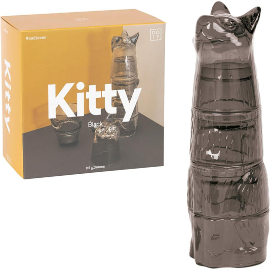 DOIY Kitty Stackable Glass “Black”