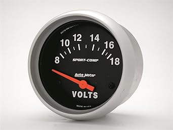AUTO METER 3592 SPORT-COMP Electrical Voltanometer Gauge Regular 2.65 inches