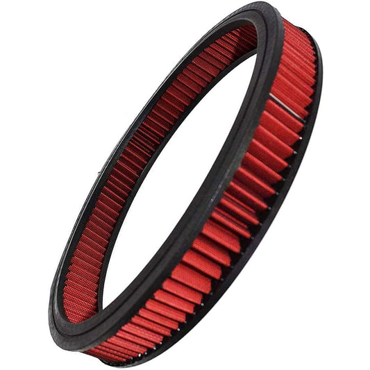 A-TEAM Performance Air Filter Element High Flow replacement Air Cleaner Washing and reusable Round Cotton Fiber Buick S volley Brewery GMC Ford Mopa All-Z Mobil Pontiac Compatible Red 14 inch x 2 inches