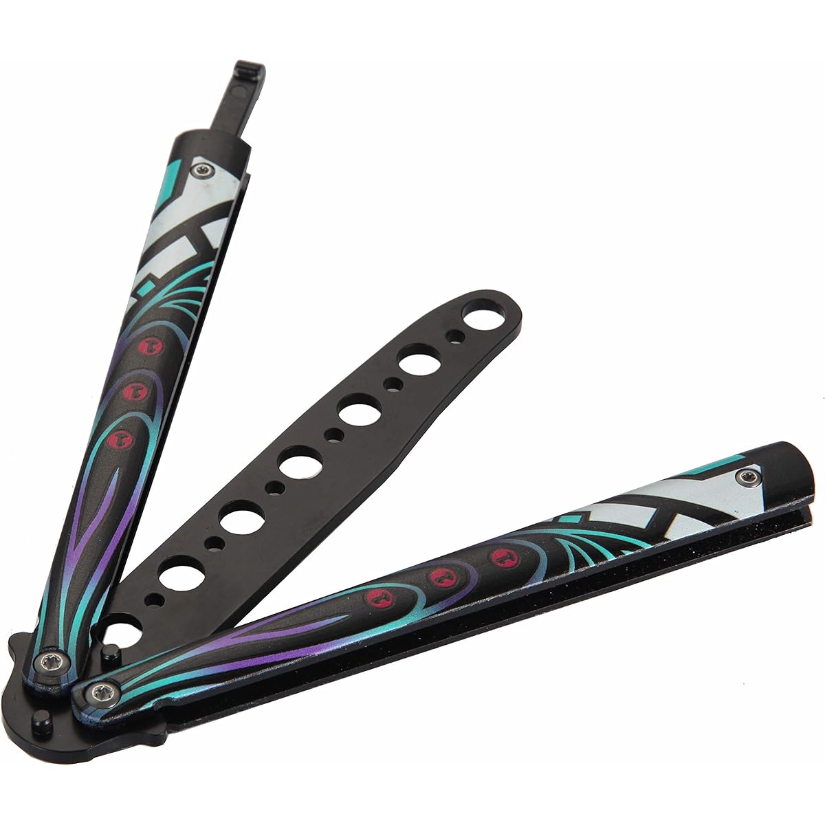 CSGO Folding Tactical Trainer Practice Butterfly Knife No Blade Black Color Never Fade