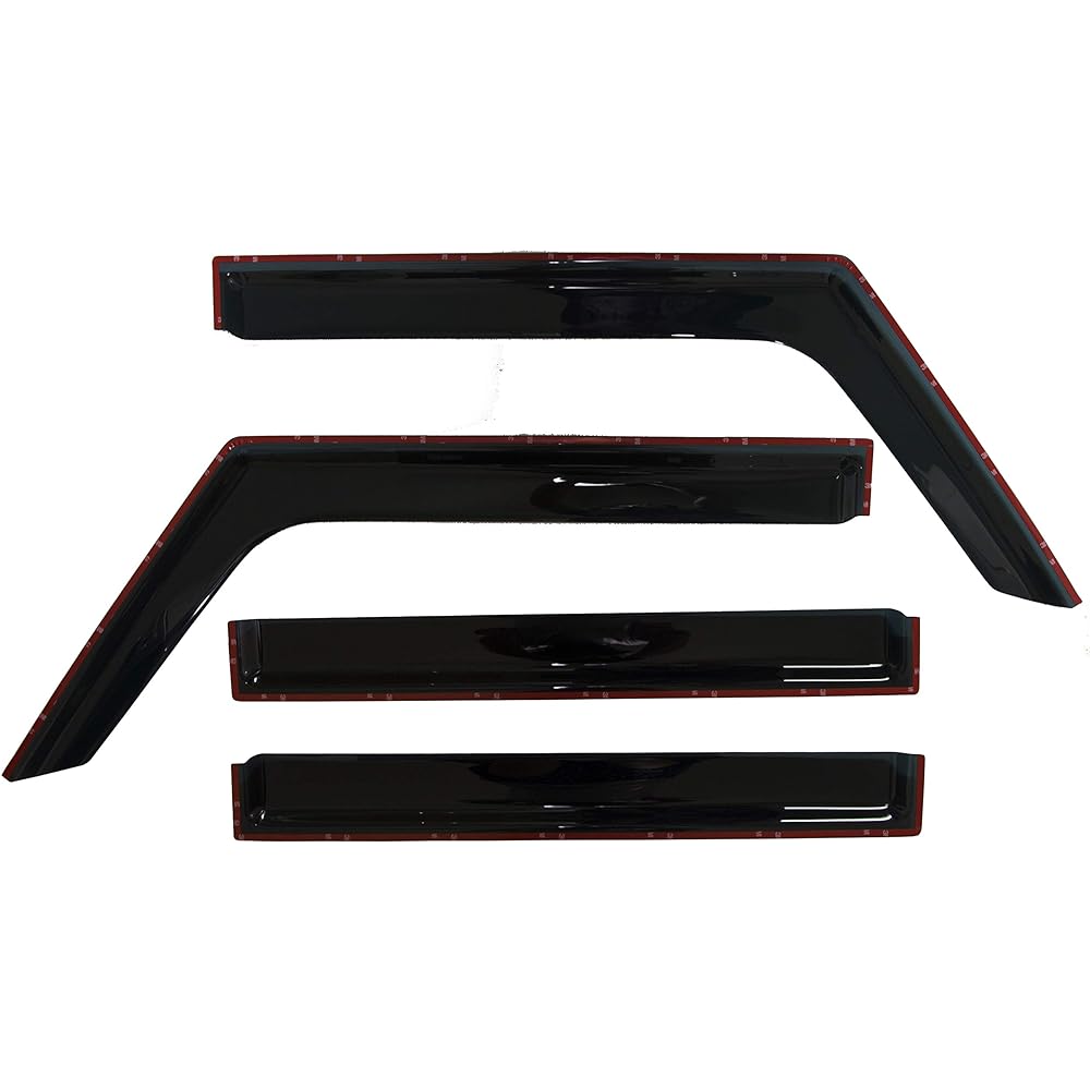 2018-2024 Tape on the side Window Dowdy Viser JEEP WRANGLER JL UNLIMITED 4-door & Jeep Gladiator JT 2020-2023 Smoke Tinted Rain Guard