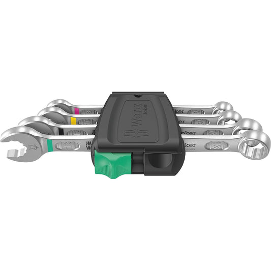 Wera 05020228001 | 6003 Joker 4 Set 1 Ring Spanner Set, 4 Piece Combination Wrench Set with Compact Tool Pouch