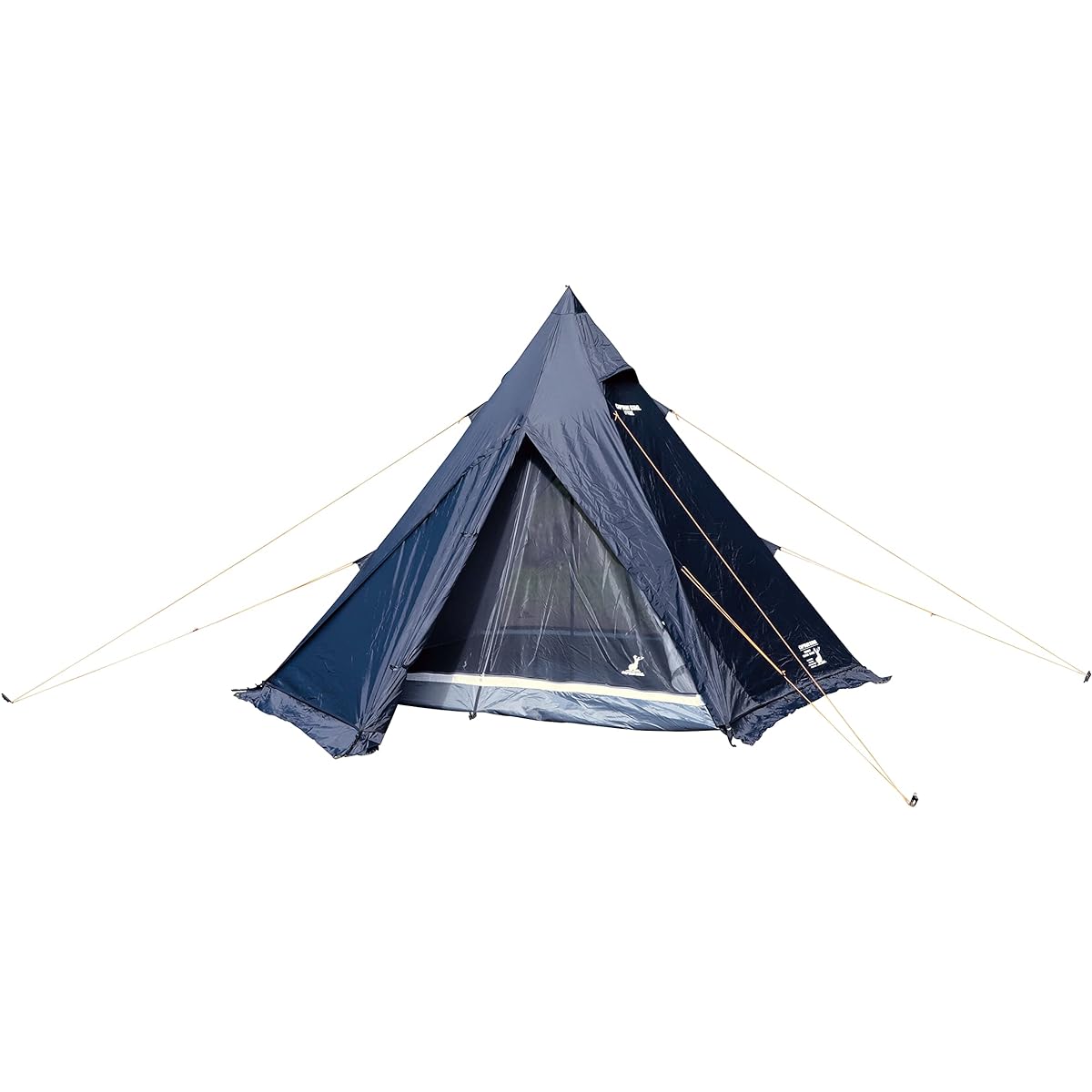 CAPTAIN STAG Tent Teepee One Pole Tent for 4 People UV Protection Water Pressure Resistant Fly 2000mm/Floor 3000mm Ventilation Equipped Black CS Black Label UA-70