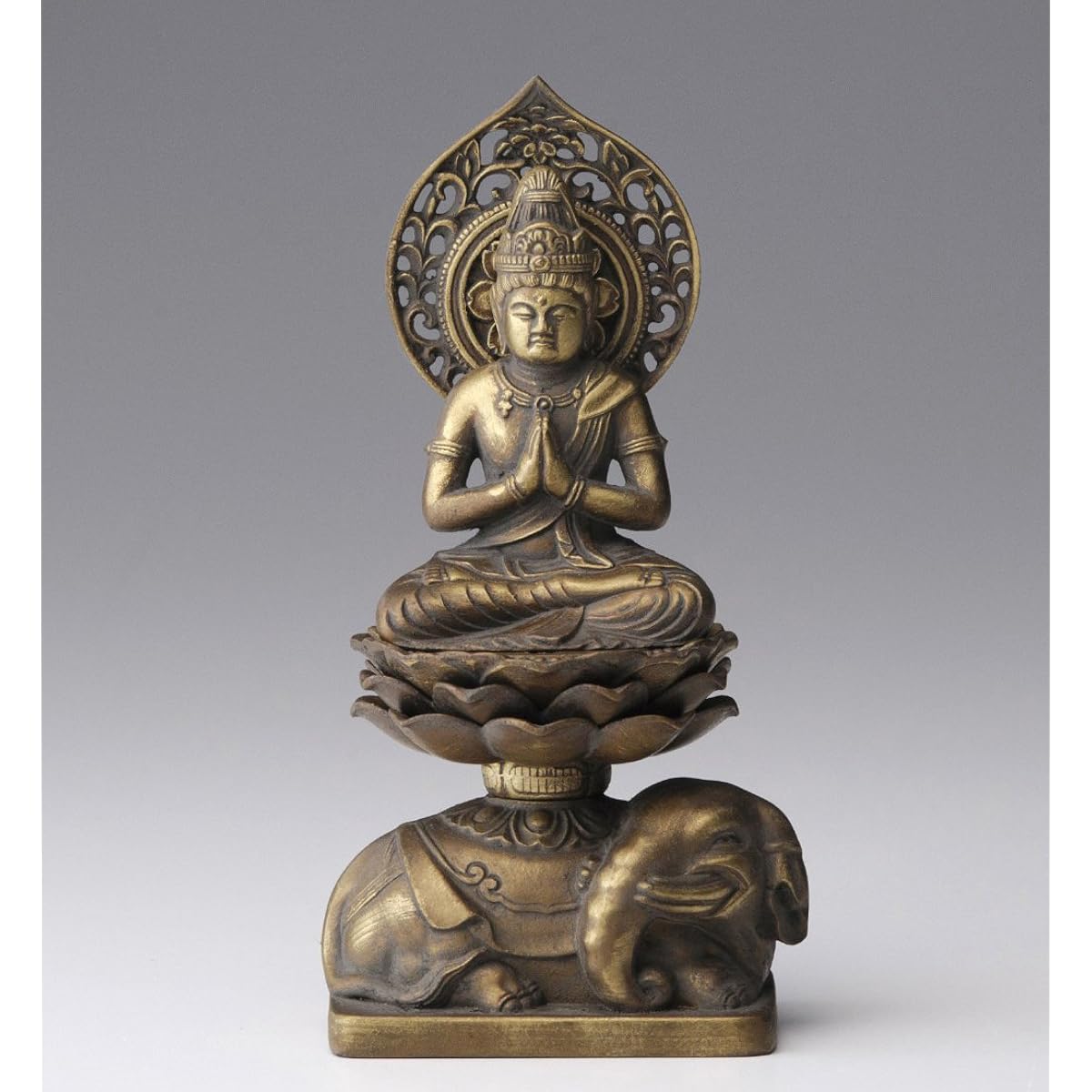 Buddha statue Fugen Bosatsu 15cm (old gold finish) Buddhist sculptor: Hideun Makita Original _ (born in the year of the Dragon and Snake) Zodiac guardian principal image Takaoka copperware (Fugenbosatsu)