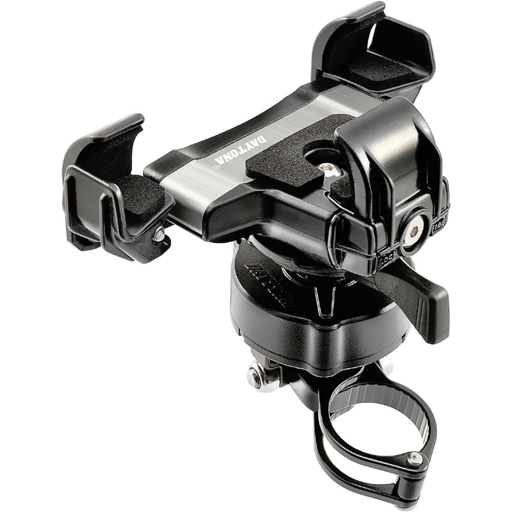 Daytona Motorcycle Smartphone Holder Vibration Absorption Unit Integrated Camera Protection Aluminum Arm Compatible with iPhone 14 Series Smartphone Holder 3 Plus IH-2100 Rigid 25077