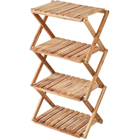 Captain Stag (CAPTAIN STAG) Wooden Rack Rack Storage Shelf Wooden 4 Tier Rack MOVE Rack Width 460mm Height Adjustable 2 Levels CS Classics UY-7069