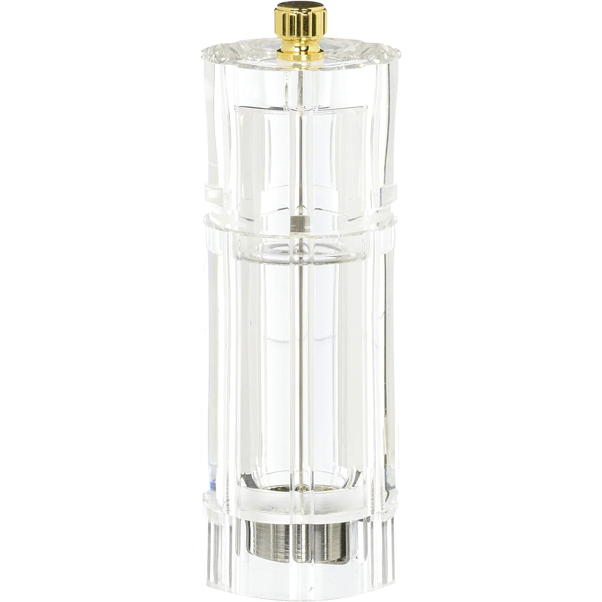 IKEDA Cylindrical Pepper Mill APM-150 Acrylic body, iron metal fittings, brass knob Japan PPPB5