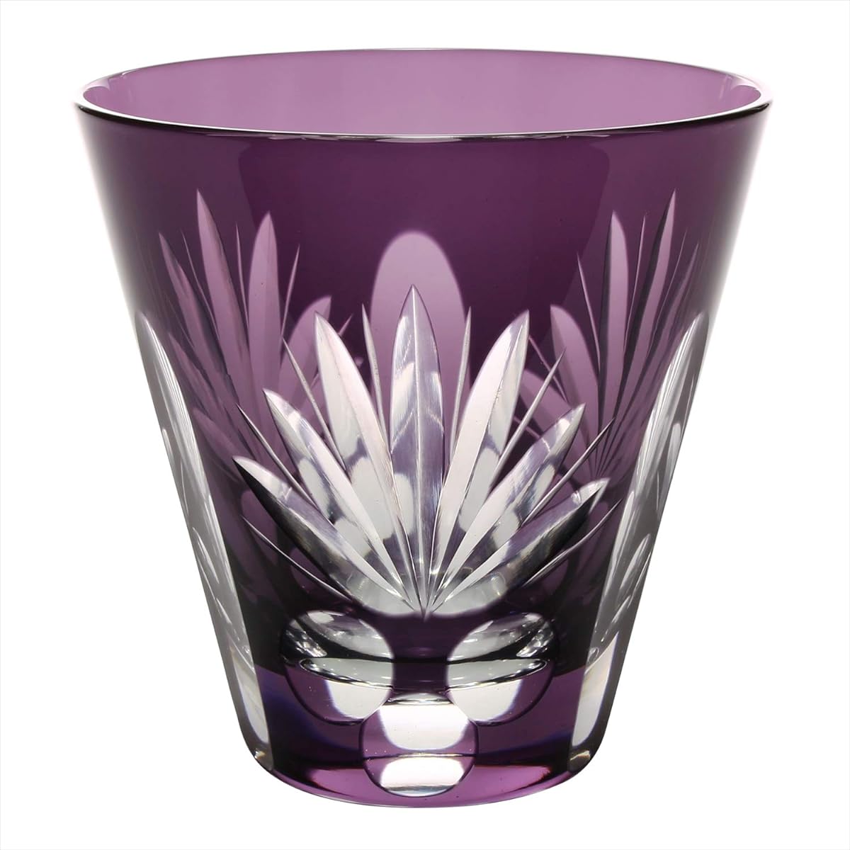 Edo Kiriko Maisen Free Glass (in gift box) Purple 710-217-7