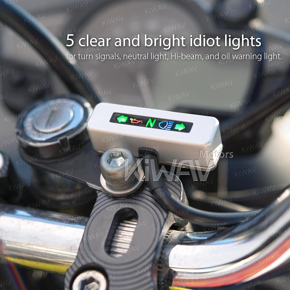 KiWAV Silver Mini LED Indicator for Custom Motorcycle Mount on M8 Bolt Hole