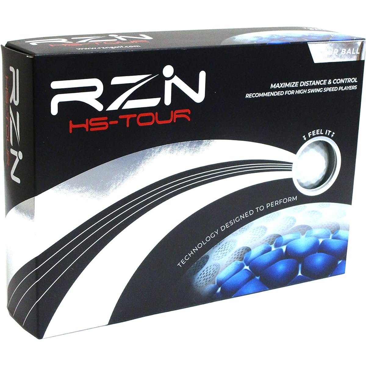 RZN Golf RZN HS-TOUR Golf Balls 4 Pieces 1 Dozen Black Box US Specifications [Parallel Import]
