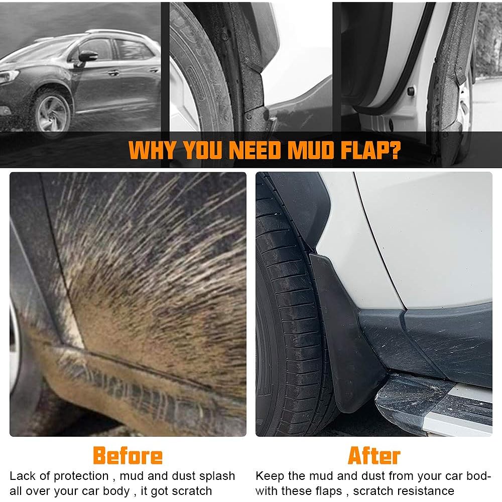 D-LUMINA RAV-4 Mad flap Toyota RAV4 2020 2022 2022 2024 (not compatible with RAV4 Prime, TRD off-road) -Heart durable thermoplastic flontoria Mad flapguard mad Splash guard