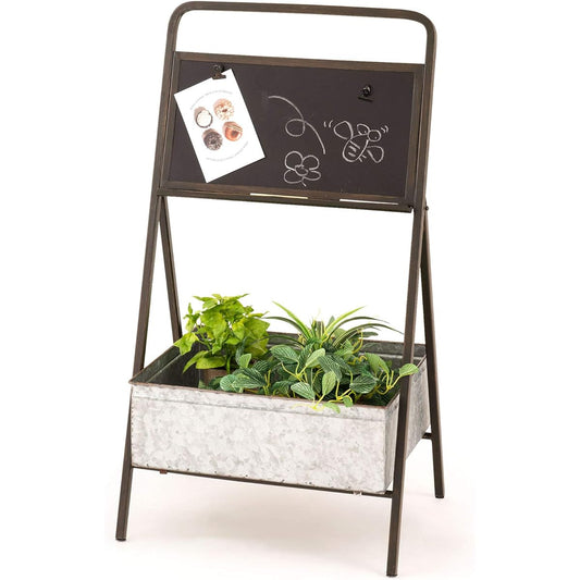 [Doshisha] Gardening Rack Black Width 40.5 x Depth 31 x Height 73.5 cm Mini Rack with Blackboard 1 Tier Antique Style AT4075-1B