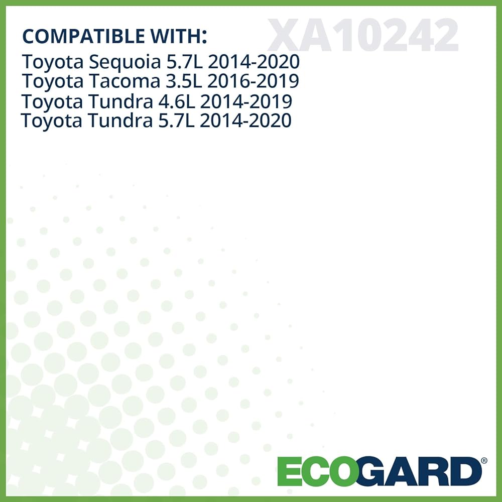 ECOGARD XA10242 Premium Engine Air Filter Toyota Takoma 3.5L 2016-2019, Tandra 5.7L 2014-2020, Tandra 4.6L 2014-2019, Sequoia 5.7L 2014-2020