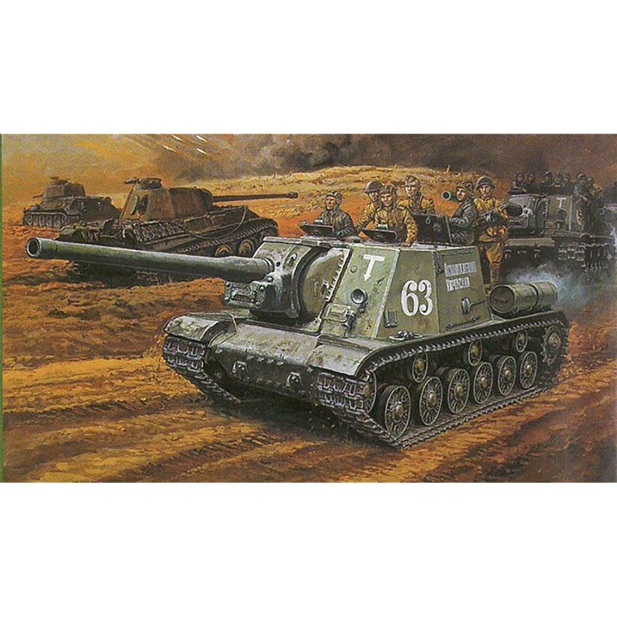 Dragon 1/35 World War II Soviet Army JSU-122 vs German Army Anti-Tank Soldier Plastic Model DR6787