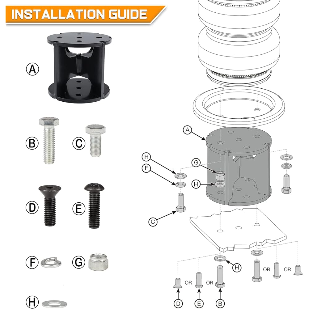 52440 Aerlift spacer 4 inches mostly compatible with most lift kits