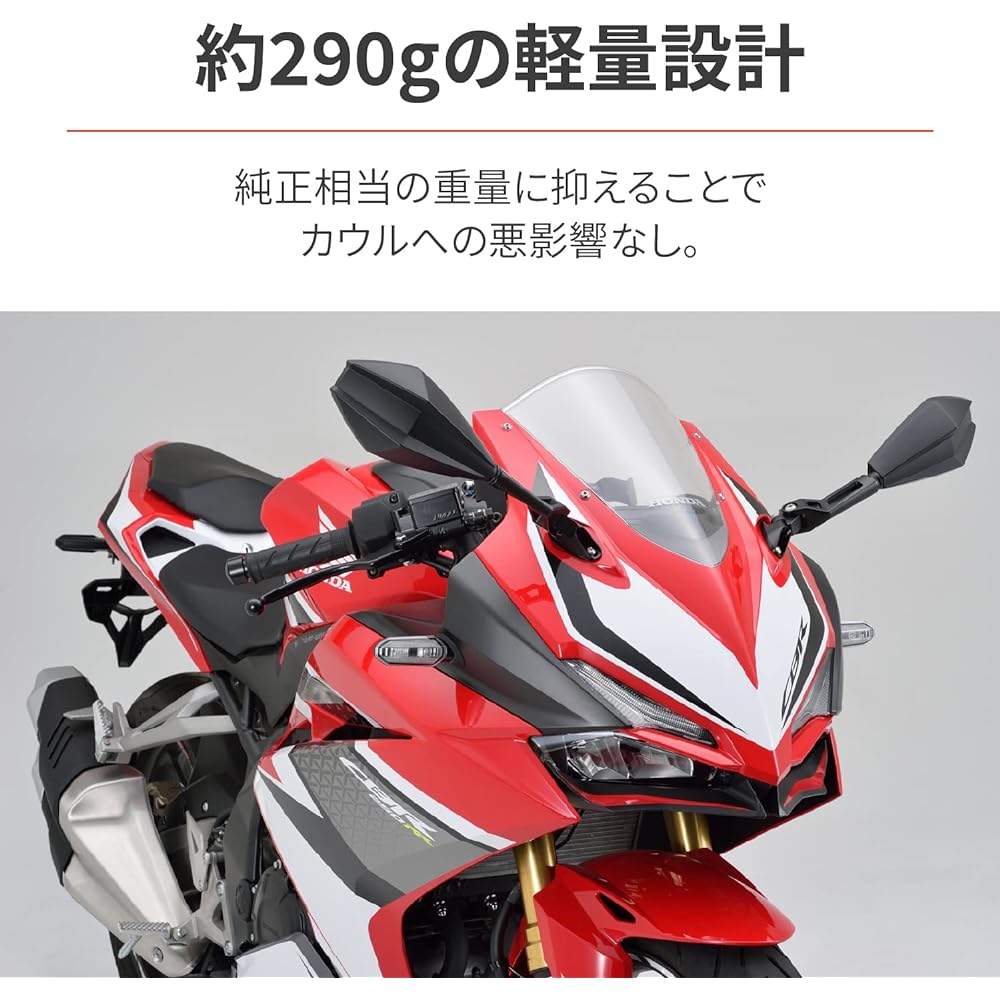 Daytona High Visibility Mirror for Motorcycles Cowl Mirror 1 on each side Right only 6mm bolt Mounting pitch 26-54mm Compliant with new safety standards Lightweight Wide Angle Edge Short 16934