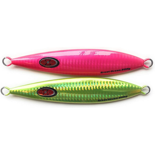Great Ocean Slow Jig Set Pink & Yellow 200g (Set of 2) Metal Jig Set