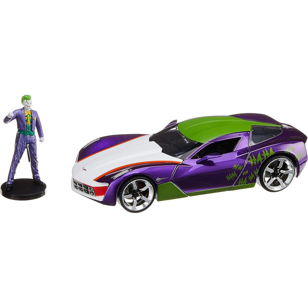 JADA TOYS Mini Car 1/24 Size HWR DC Bombshells 2009 Corvette Stingray Concept W/Joker